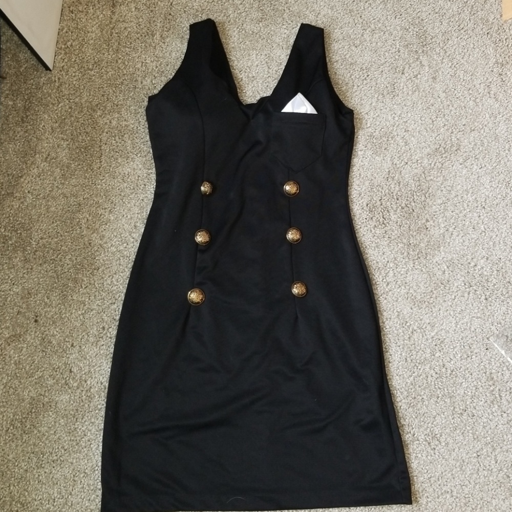 40s inspired Little Black Wiggle Tux Dress